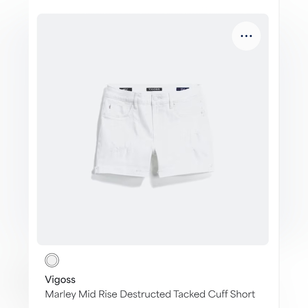 Vigoss Classic White Denim Shorts